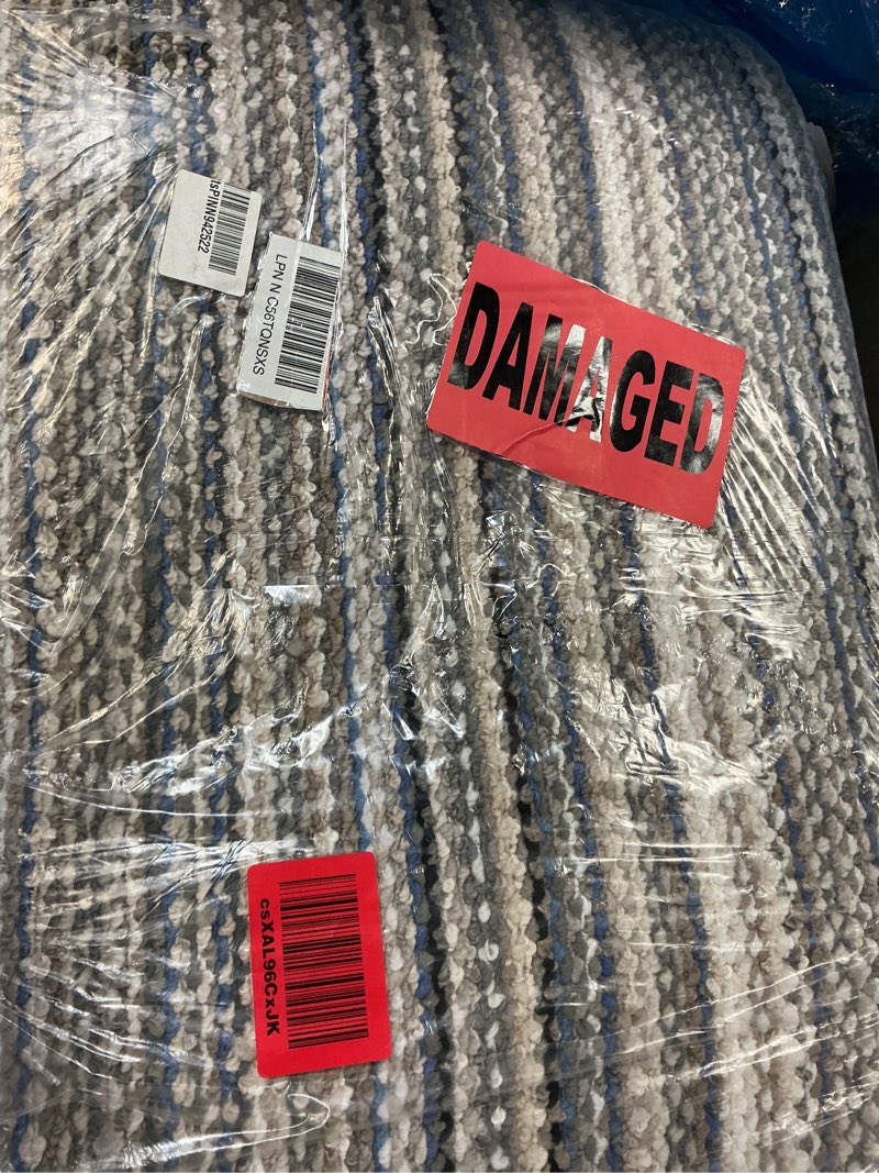 Condition photo showing Good Condition for garland rug carnival stripe non-slip recycled 2' x 8' random earthtone stripes area rug – modern, stain-resistant, ideal for living rooms & high-traffic areas assorted earth tones (colors will vary) 2' x 8' (rectangular)
