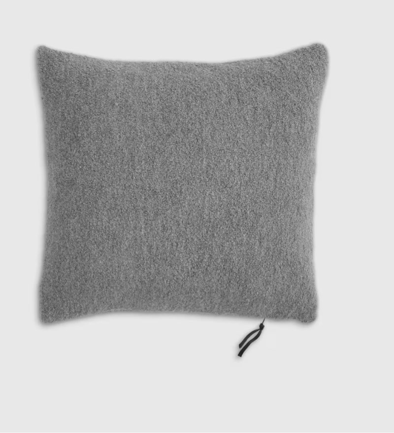 Quince Alpaca Boucle Pillow Cover, 20x20, Heather Grey