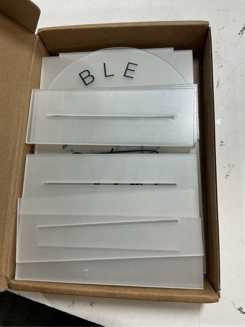 Condition photo showing New/Like New for jinmury frosted arch wedding table numbers 1-10 with stands, 5x7 inch frosted arch acrylic sign with black letters, arched acrylic table numbers for wedding reception table number 1-10, 5"x7" frosted black font