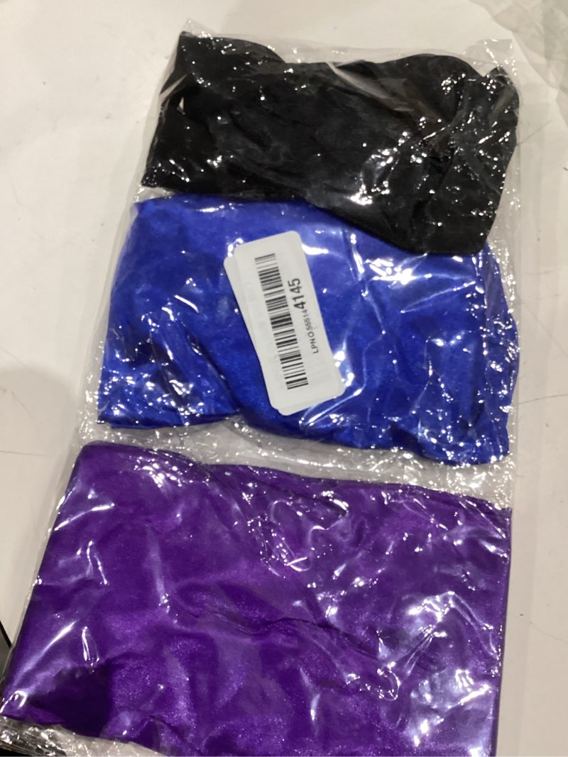 Condition photo showing Good Condition for 3 pack satin bonnet silk hair bonnet for sleeping, sleep bonnets for women large wide soft band sleep cap for curly hair braids set c
