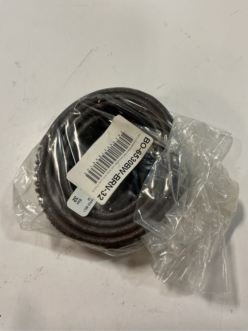 Condition photo showing New/Like New for boston leather men's leather basketweave hook and loop mechanics belt