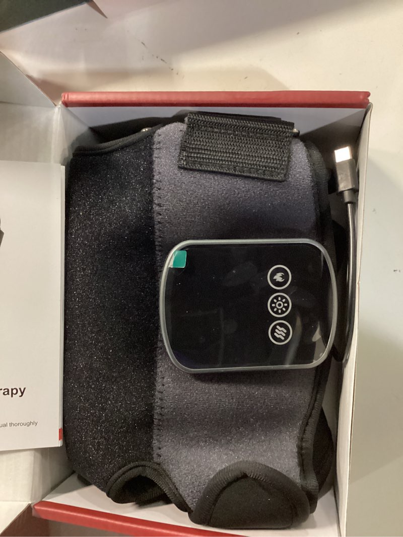 Condition photo showing Good Condition for red light therapy wrap & knee massager with heat & vibration, 660nm 850nm 940nm near infrared, wireless 5000mah controller, 30?min auto?off, for knee elbow shoulder (black-1-pack)