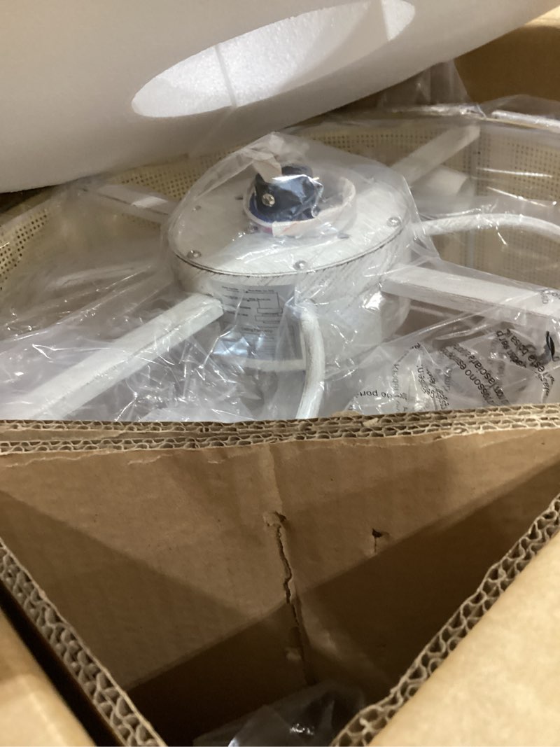 Condition photo showing Good Condition for 20" boho ceiling fans with lights, rattan fandelier ceiling fan with light remote control with caged 6 speeds for bedroom, nursery, living room (white) grey