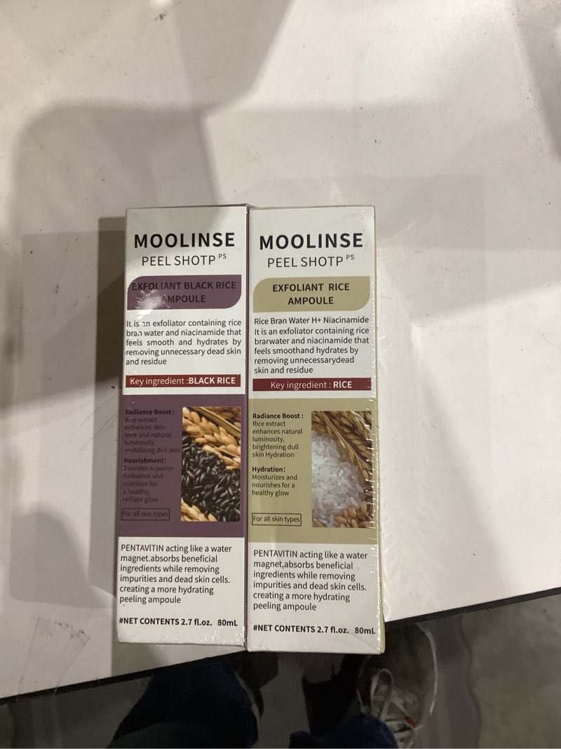 Condition photo showing New/Like New for Peel Shot Rice Ampoule Duo, 2PCS Black & White Rice Exfoliant, with Black Rice Extract and White Rice Essence, Gently Exfoliates | Refines the Look of Pores | Deeply Hydrates, for Most Skin Types Multiple colors 2