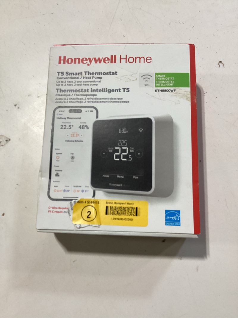 honeywell home black/white smart compatible thermostat with wi-fi compatibility