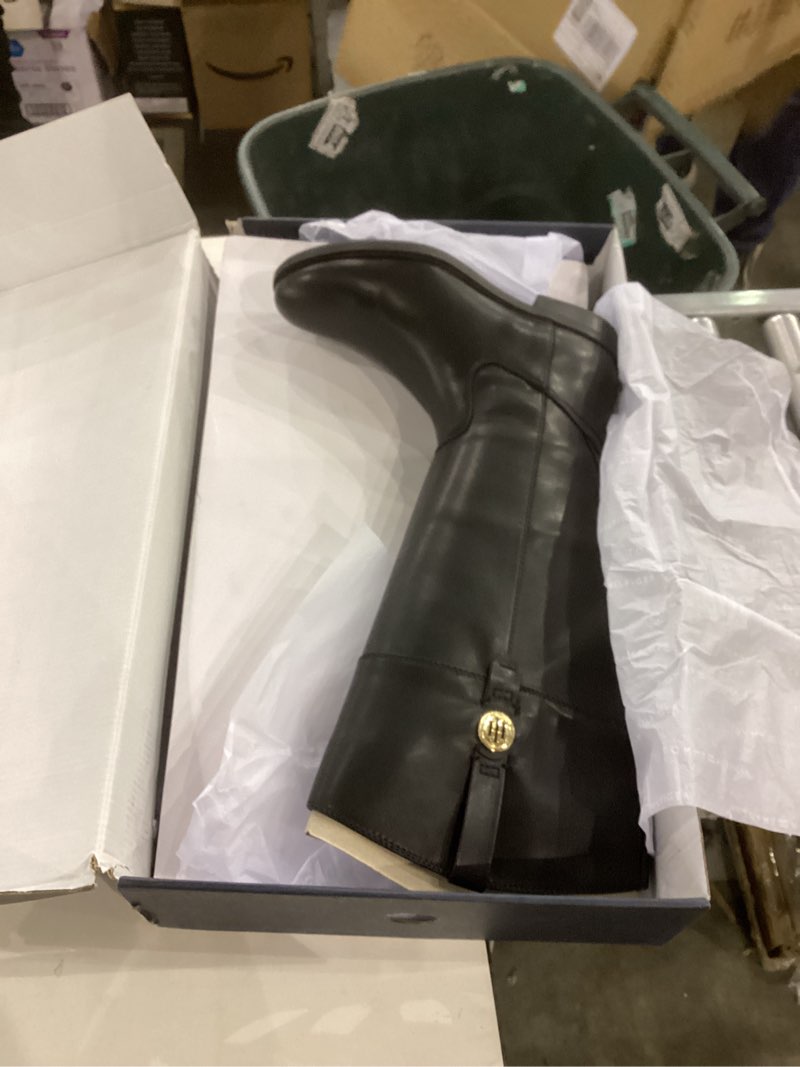 Condition photo showing New/Like New for Tommy Hilfiger Women's Shano Equestrian Boot 8.5 Black/Black