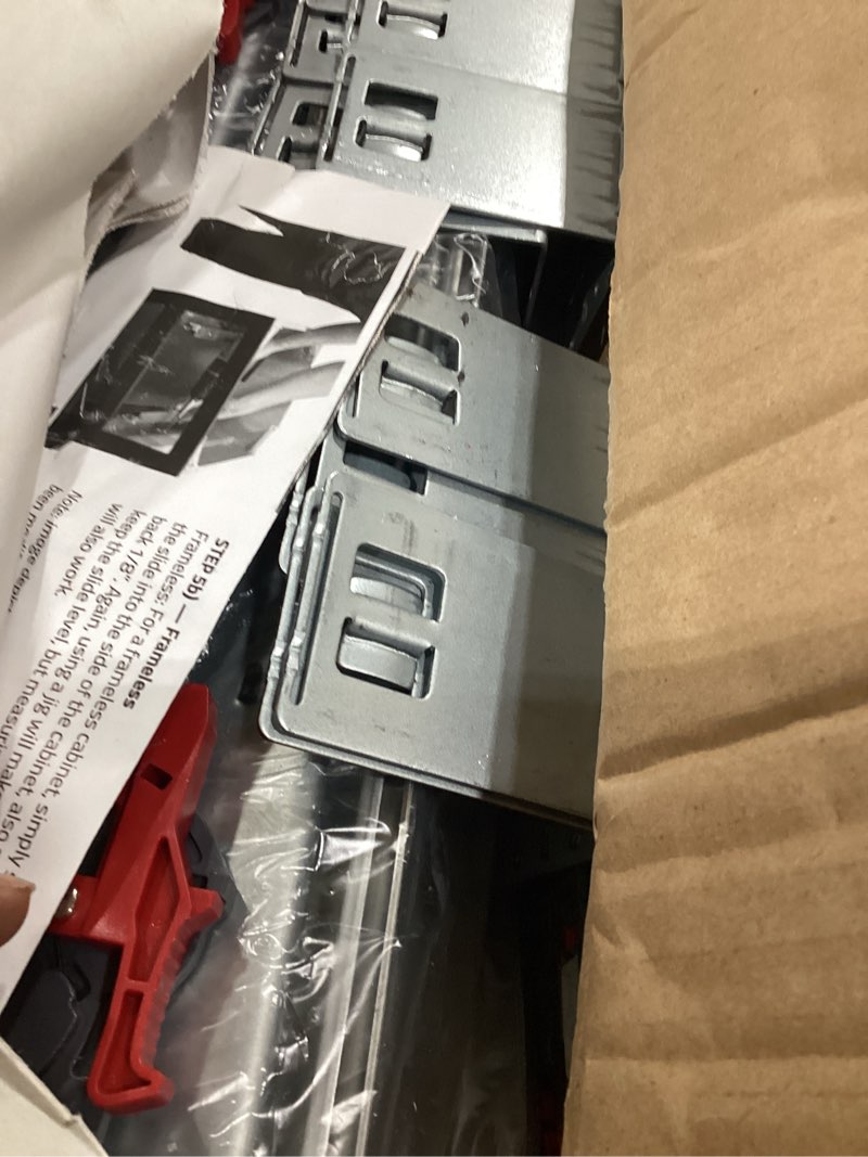 Condition photo showing As Is for undermount soft close drawer slides 21inch,6 pairs full extension drawer rails glides runners with locking device and rear mounting brackets 21 inch 6-pair