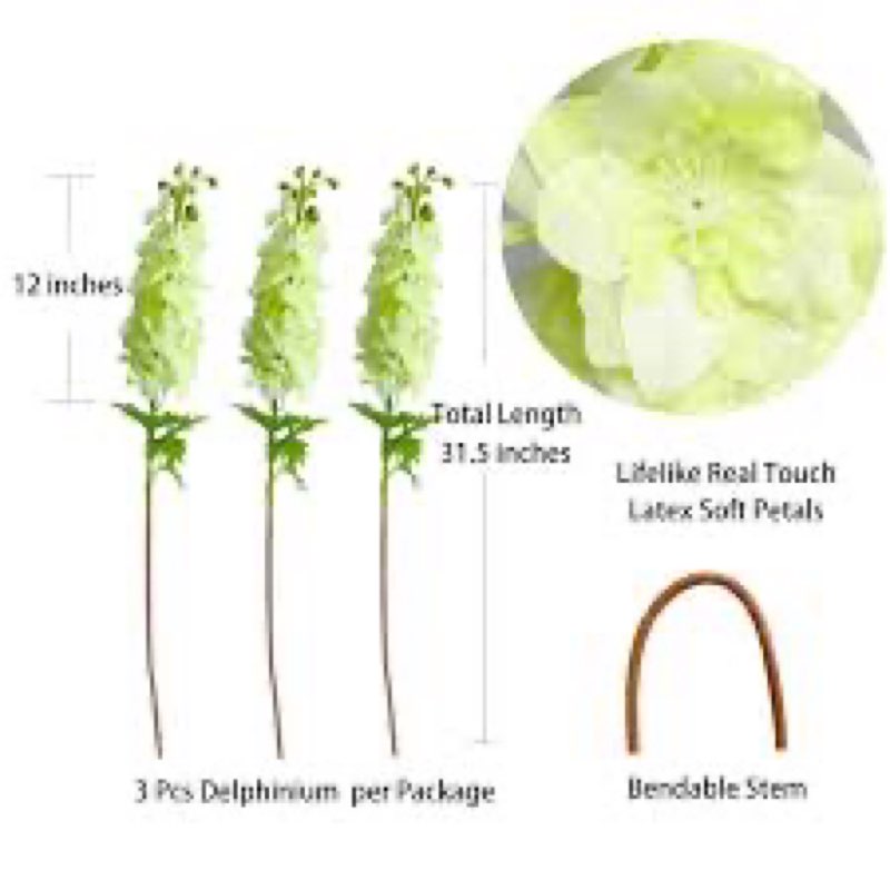 UNI6PCS Artificial Delphi... Room Bath Home Decor (Green)