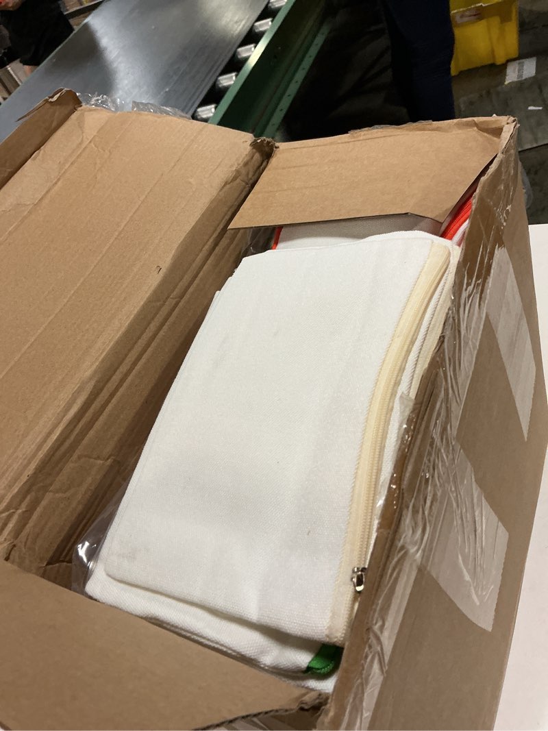 Condition photo showing Good Condition for sweetude 60 pcs sublimation blank canvas tote reusable grocery shopping bags diy heat transfer cosmetic makeup bags bulk gift for women diy craft easter mother's day wedding advertising