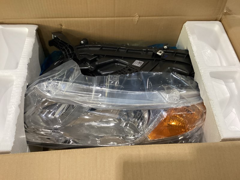 Condition photo showing New/Like New for headlights assembly for 2012-2015 honda civic 4dr sedan, for 2012-2013 honda civic 2dr coupe headlamp replacement driver & passenger side chrome | with high & low beam bulbs oe replacement
