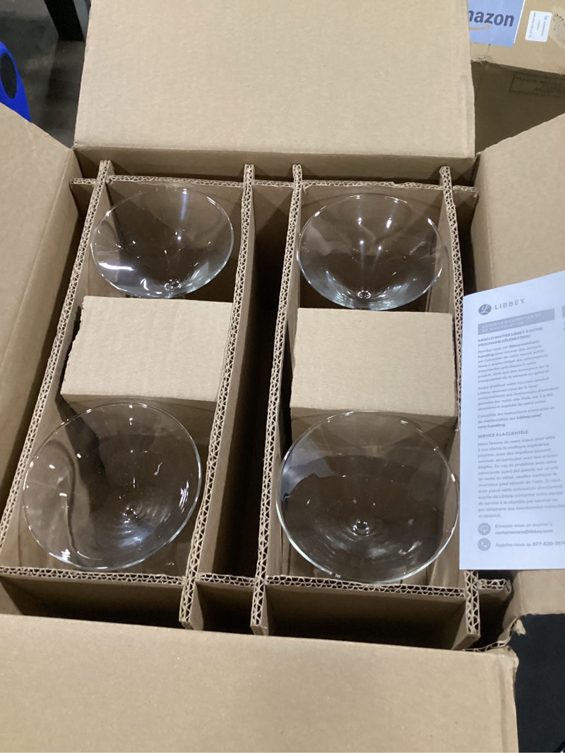 Condition photo showing Good Condition for chouggo martini glasses set of 6, 8oz coupe cocktail glasses, hand blown premium crystal cocktail glass for bar, martini, cosmopolitan, manhattan