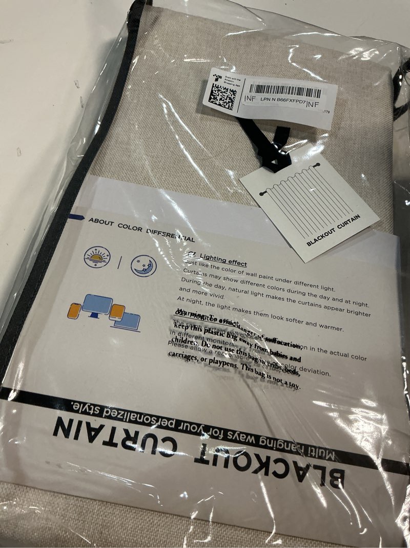 Condition photo showing Good Condition for 100% blackout shield linen blackout curtains for bedroom 96 inches long, back tab/rod pocket living room drapes, thermal insulated blackout curtains 2 panels set, 50" w x 96" l,cream cream 50"w x 96"l (pack of 2)