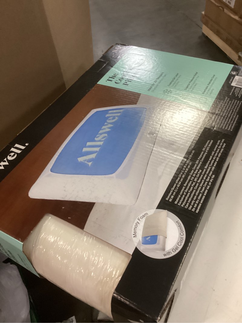 Condition photo showing As Is for sealy dreamlife king size memory foam cooling pillow with (similar)sealychill cooling gel, removable machine-washable cover, made in the usa, white dreamlife king i single pack
