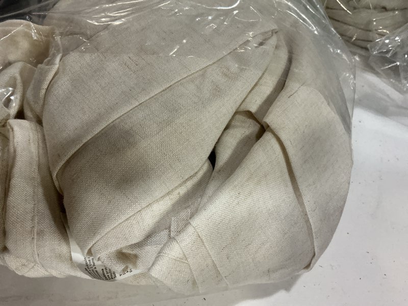 Condition photo showing Good Condition for nicetown thick flax linen curtains for living room, rod pocket & back tab semi sheer drapes privacy added with light filtering for bedroom/living room, natural, w68 x l90, 2 panels