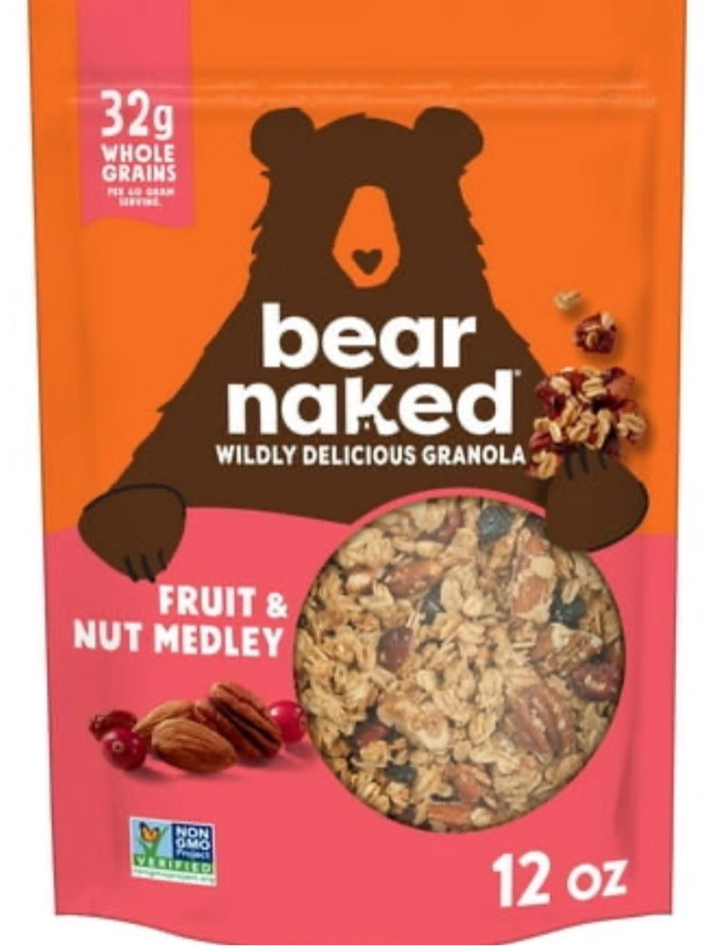 ((Best Used By/Oct/20/2025))Bear Naked Cereal All Natural Granola Fruit & Nut 12oz(6 Pack)