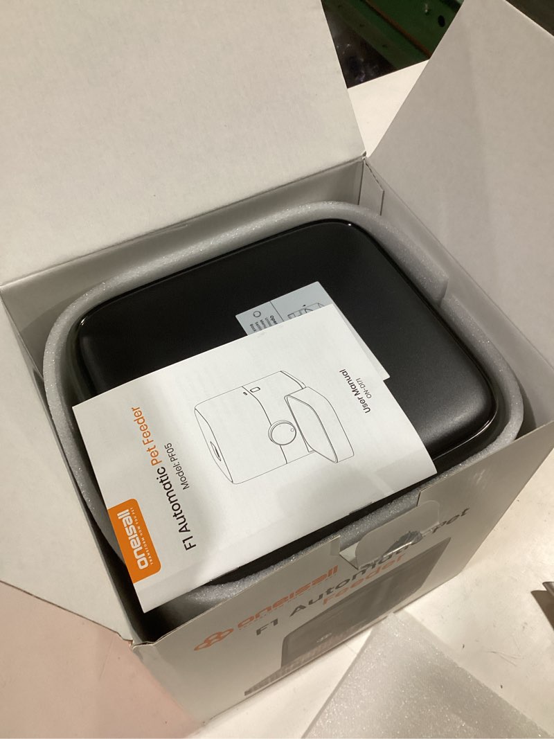 Condition photo showing item condition for oneisall Automatic Cat Feeder for Large Kibble and Snacks, 12 Cups/3L Timed Pet Feeder for Cats Indoor, Programmable Dry Food Dispenser (Black) Black 3L-Standard