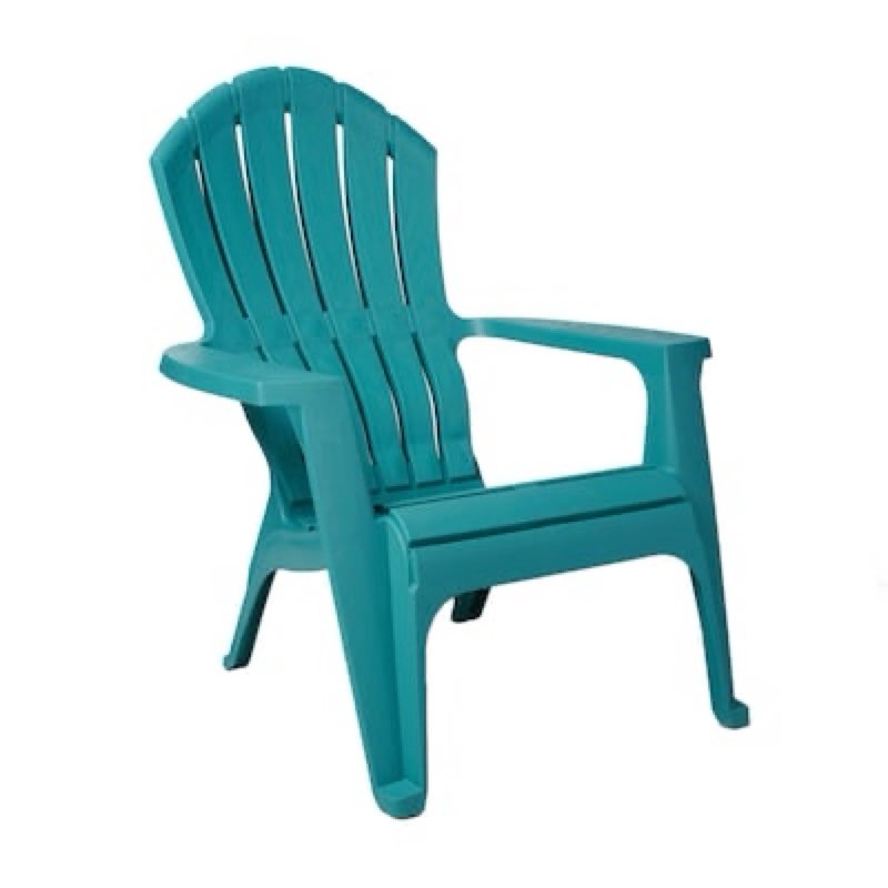  adams manufacturing realcomfort stackable teal resin frame stationary adirondack chair