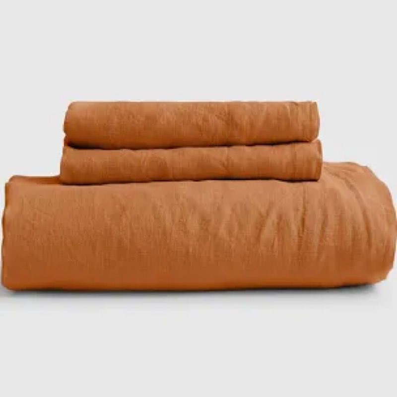 quince organic cotton sheet set, king, orange