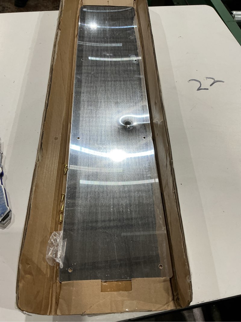 Condition photo showing Good Condition for door kick plate, metal kickplate for bottom of door,6x28 inch aluminum metal plate rounded corners for 30" interior exterior doors (gold mirror) 6 x 28 inch