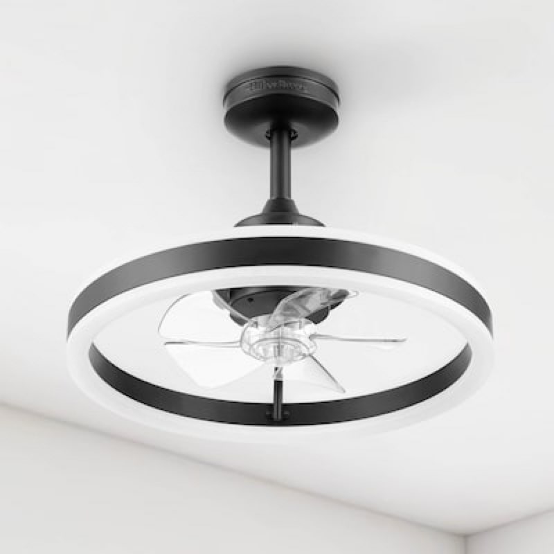 Harbor Breeze Edenmore II 20-in Matte Black with Clear Blades Color-Changing Fandelier Ceiling Fan