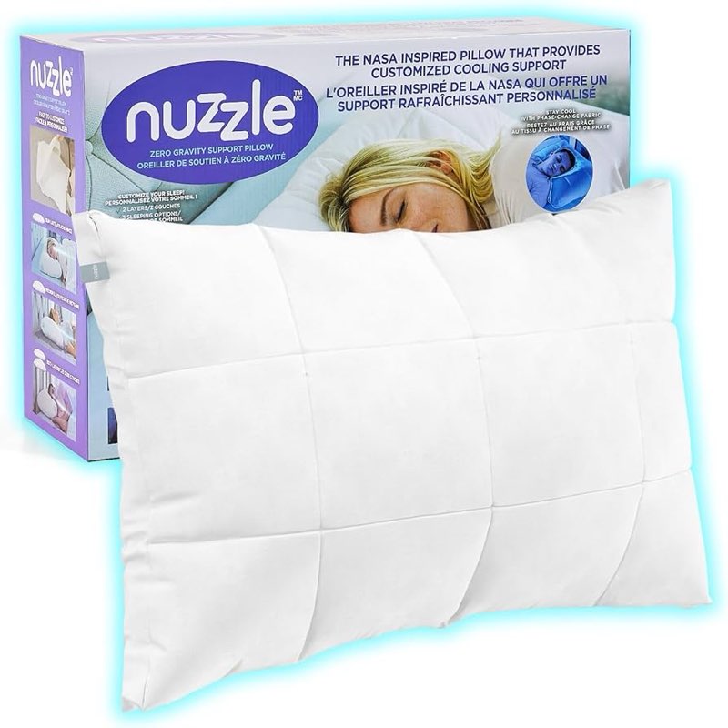 Nuzzle Cooling Adjustable Pillow Queen Size for Side Sleepers, Luxury Bed Pillow Hotel Collection - 