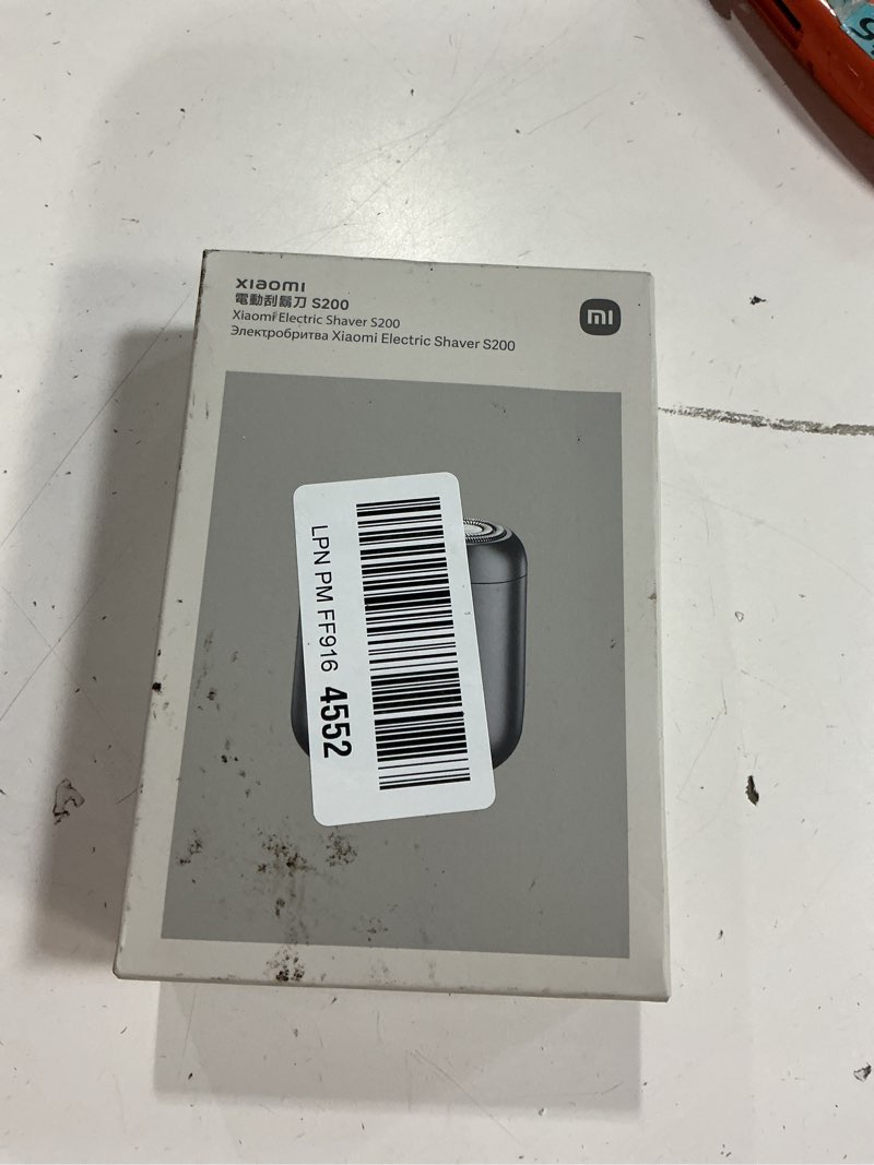 Condition photo showing New/Like New for xiaomi electric shaver s200, 2 rotary blades, 8000 rpm motor, skin-touch auto start, ipx7 waterproof, type-c fast charge, 60-min runtime (moon rock grey)