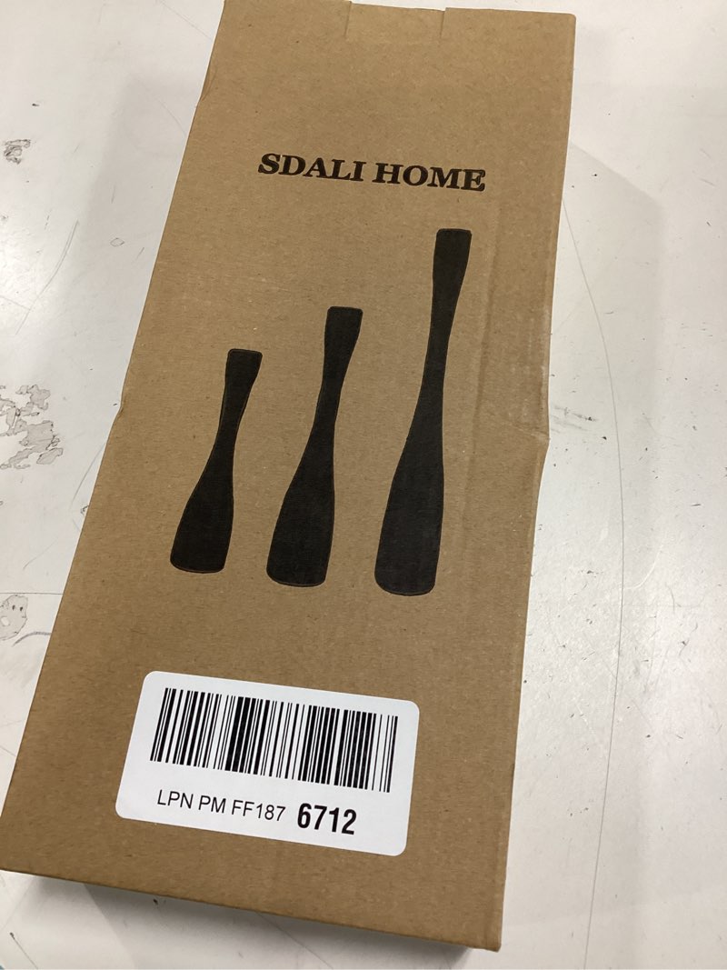 Condition photo showing New/Like New for Candle Holder Black Candlestick Holders 3,Tall Taper Candle Holders Set of 3 for Candlesticks(12"/10"/7.5" H),Modern Farmhouse Candle Stick Candle Holder for Decor Matte Black (12"+10"+7.5")