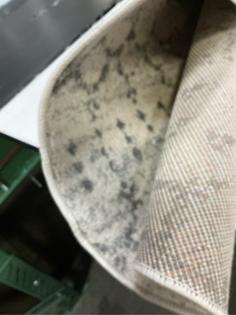 Condition photo showing Good Condition for jonathan y boho vintage diamond cream/gray round area rug 3 ft, moroccan hype for living room, bedroom, kitchen, office, easy-cleaning, high traffic, pet-friendly, non-shedding (moh101b-3r) cream/gray 3' (round)