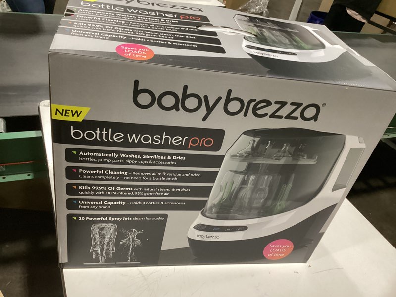 Condition photo showing New/Like New for Baby Brezza Baby Bottle Washer Pro - Clinically Proven Better Cleaning - Washer, Sterilizer + Dryer In One Appliance for Essentials like Bottles + Pump Parts – Machine Replaces Brushes + Racks
