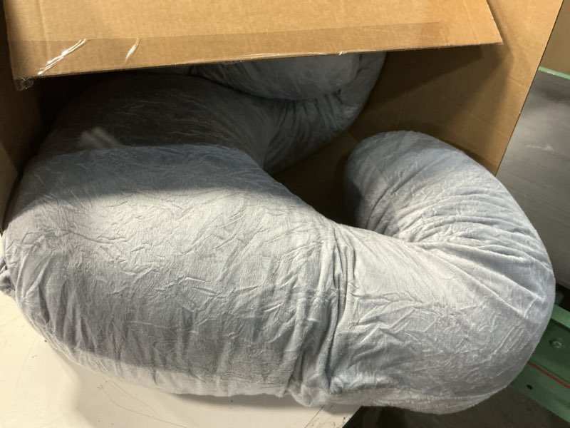 Condition photo showing As Is for AMCATON 60 Inch Pregnancy Pillow for Sleeping, Extra Large U Shaped Body Pillow, Maternity Pillow for Pregnant Women with Velvet Cover (Dark Grey)