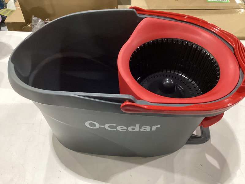 Condition photo showing Good Condition for o-cedar easywring microfiber spin mop, bucket floor cleaning system, red, gray, standard #1 easywring system