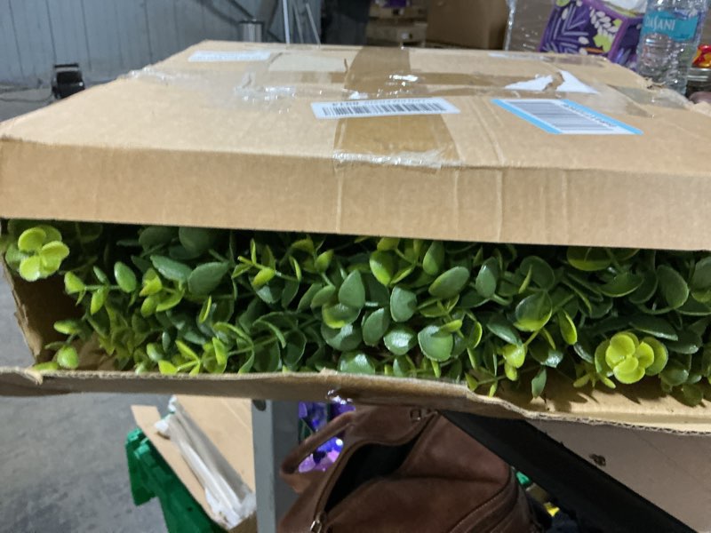 Condition photo showing Good Condition for haute decor 24 inch premium artificial boxwood wreath - greenery wreath for front door - realistic full and thick boxwood outdoor wreath