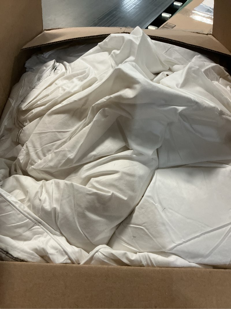 Condition photo showing Good Condition for Hotel Grand Luxury White Goose Feather Down Fiber Comforter King Size, 100% Cotton All Season Duvet Insert King, Fluffy Medium Warmth Bedding Comforter with 8 Corner Loops, White 106x90 Inch All Season King