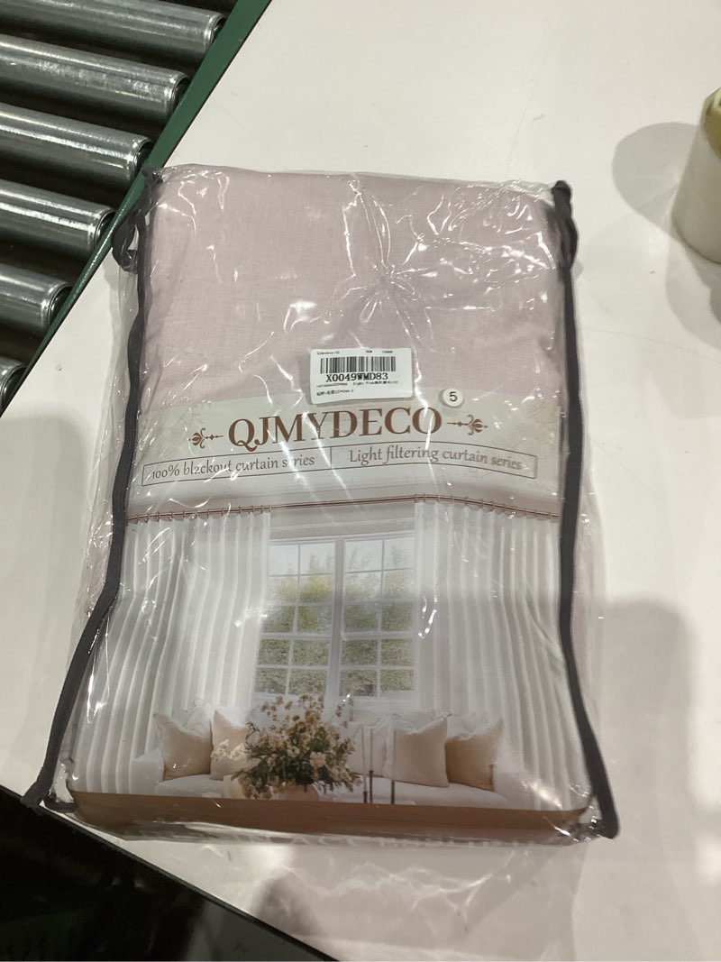 Condition photo showing New/Like New for Kawaii Pink Blackout Curtains for Kids Bedroom 96 Inches Long 2 Panels Burg, Energy Efficient/Soundproof Pretty Dorm Curtains 8ft Linen Pleated Drapes for Hooks&Rod Pocket (50" W x 96" L) Light Pink 50"W x 96"L (Pack of 2)
