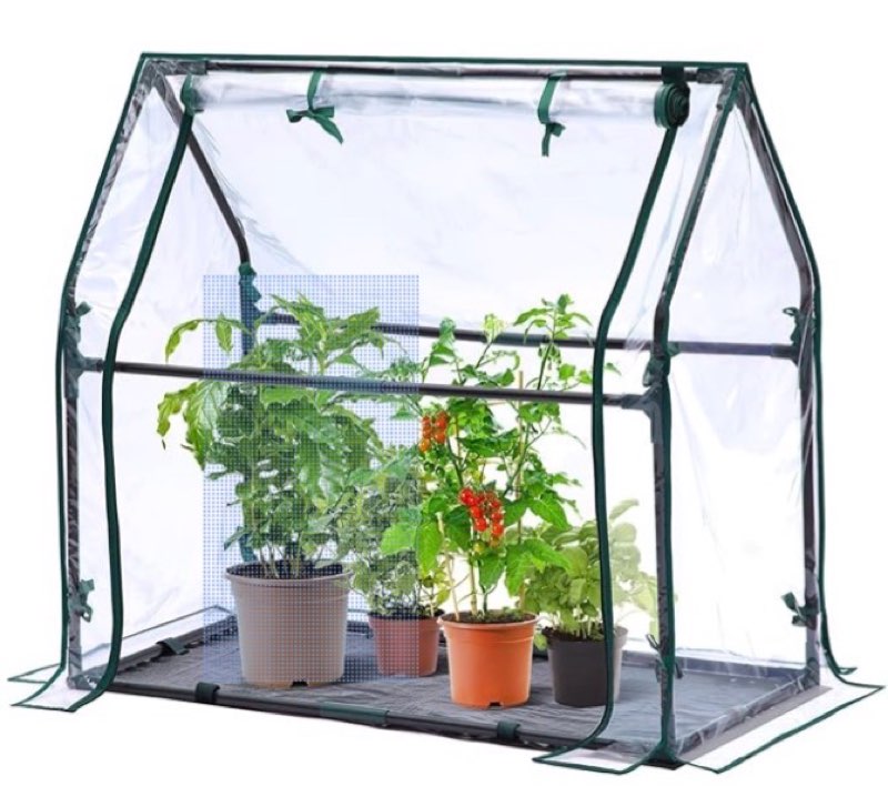 mini greenhouse for indoor outdoor: ohuhu tabletop portable green house with waterproof pad for small plants nursery germination, 36"x18"x33" heavy-duty cover tent humidity dome seedling accessory