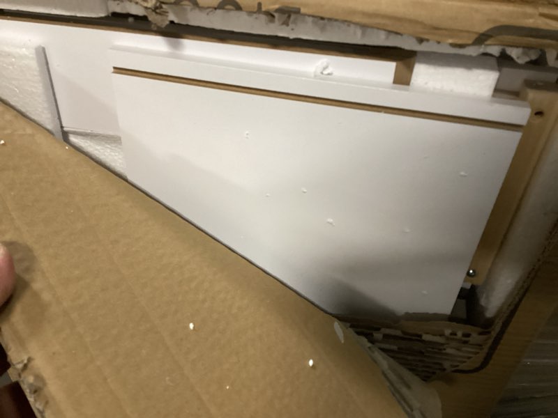 Condition photo showing Good Condition for KidKraft Ultimate Corner Wooden Play Kitchen with Lights & Sounds, Play Phone and Curtains, White