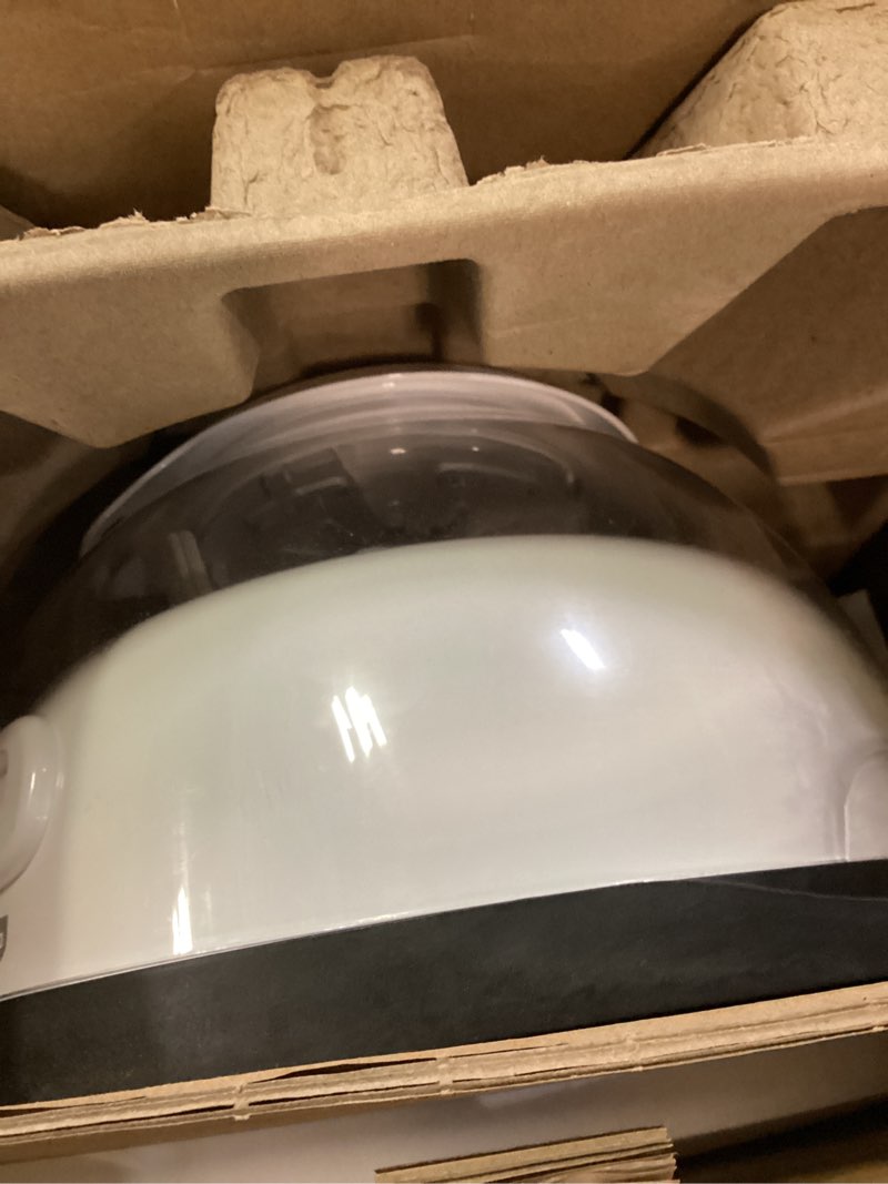 Condition photo showing As Is for dash smartstore® stirring popcorn maker - electric popcorn machine with butter-melting tray & clear serving bowl - features stirring bar - 24 cups, white 24 cups white