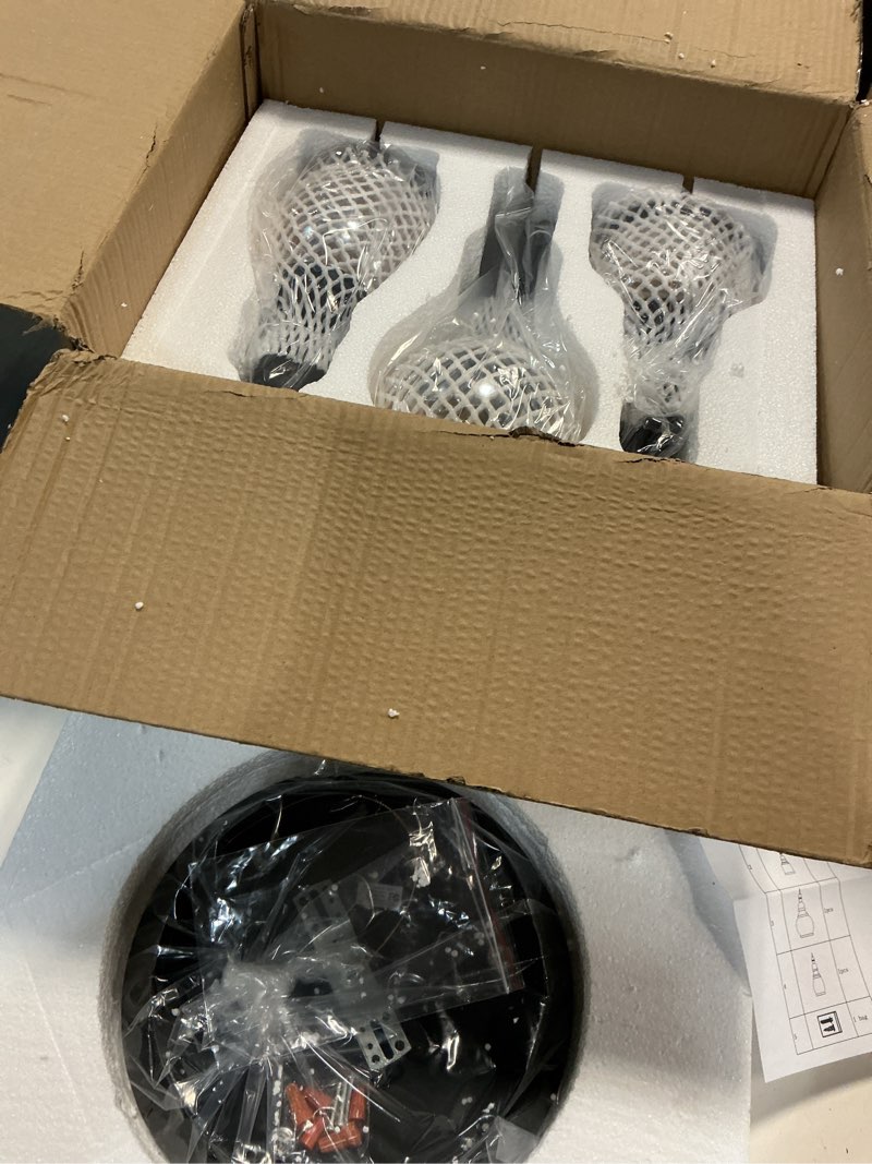 Condition photo showing Good Condition for Vaxcel - P0249 - Millie 3-Light Multiple Pendants in Farmhouse Style 17.75 Inches Tall and 17.5 Inches Wide