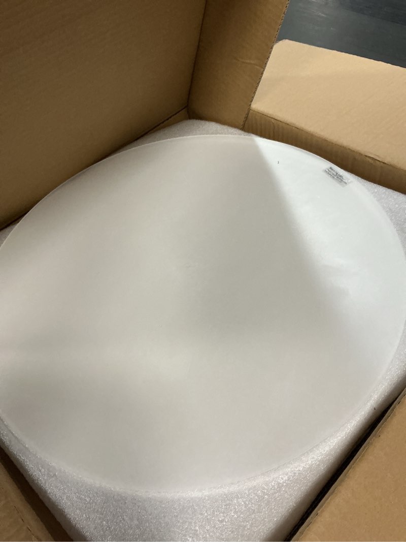Condition photo showing Good Condition for vonluce semi flush mount ceiling light, 18" drum light fixture with diffused shaped, modern drum light fixture for bedroom living room entryway hallway, white shade & nickel finish nickel 18"
