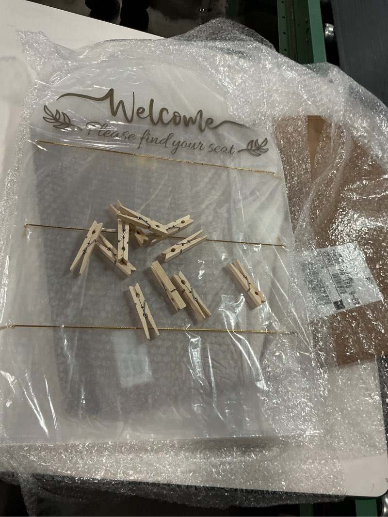 Condition photo showing Good Condition for Wedding Seating Chart Board Display 24x18 Welcome Please Find Your Seat Acrylic Table Seating Chart Board for Wedding Reception Display(Clear