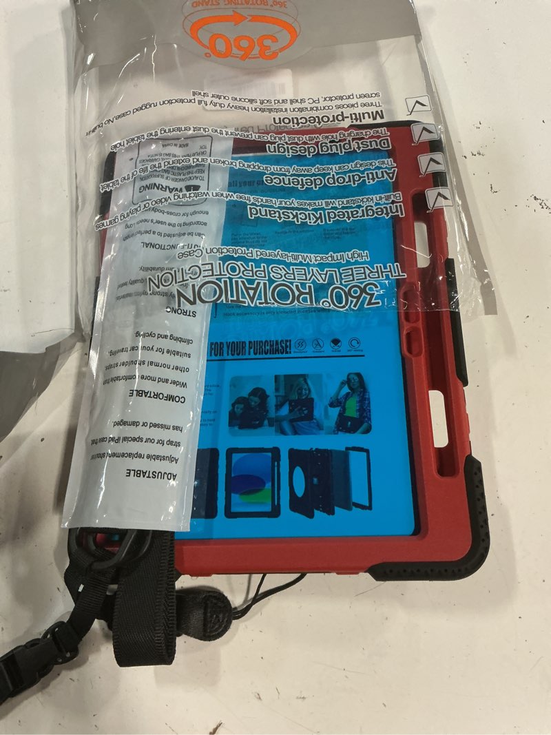 Condition photo showing Good Condition for case for ipad pro 11 inch (2022/2021/ 2020/2018): silicone cover for ipad 11 (4th/ 3rd/ 2nd/ 1st) generation with screen protector- stand- handle- shoulder strap- pencil holder- red red+black ipad pro 11 case 2022/2021/2020/2018 (silicone)