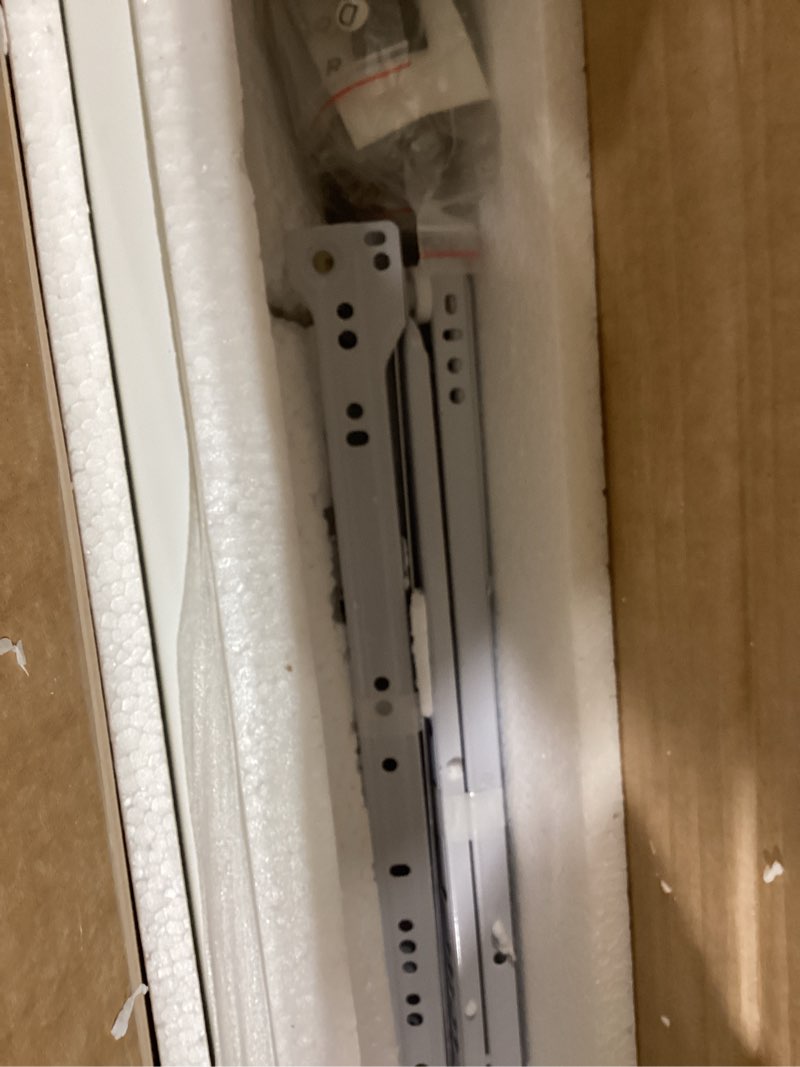 Condition photo showing Good Condition for ChooChoo Computer Desk Study for Home Office, Modern Simple 40 Inches White Desk with Drawers, Makeup Vanity Console Table