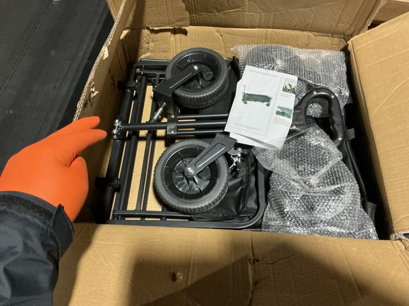 Condition photo showing Good Condition for 49" extra long wagons carts foldable, 440 lbs large capacity collapsible wagon heavy duty with wheels, portable utility folding wagon for beach, garden & camping 440lbs