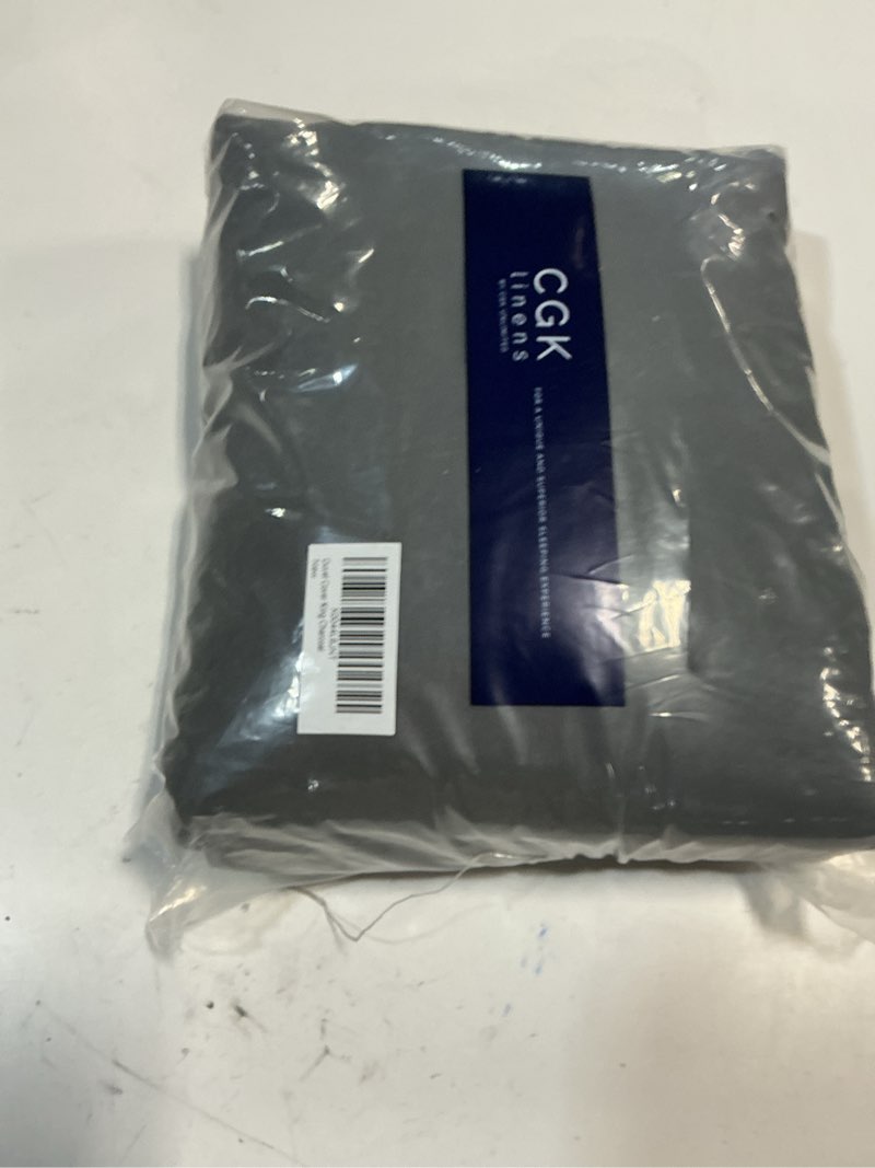 Condition photo showing New/Like New for Duvet Cover King Size - Extra Soft King Size Duvet Cover - Lightweight, Breathable & Cozy - Easy Care & Fade Free w/ Zipper Closures & Ties - 104" x 90" Inches - (Charcoal) Comforter Not Included 09 - Charcoal (No Comforter) King (104x90)