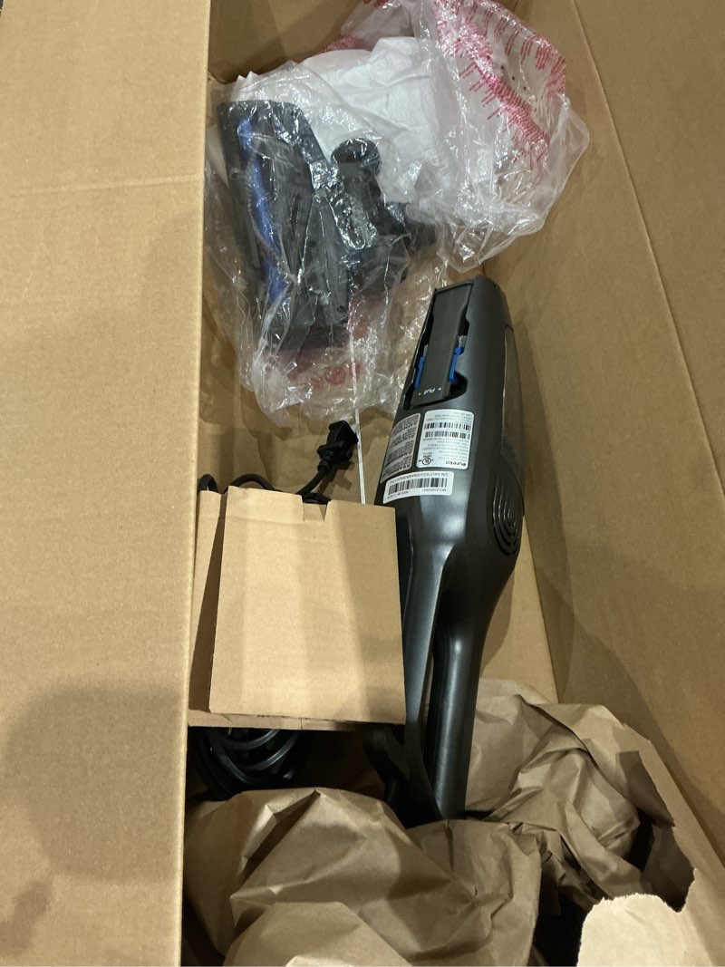 Condition photo showing As Is for eureka corded stick vacuum cleaner for home pet hair, lightweight stick vacuum cleaner with powerful suction for carpet tile and hard floor, blue, 3-in-1 handheld vac nes312 3-in-1 handheld vac nes312 blue
