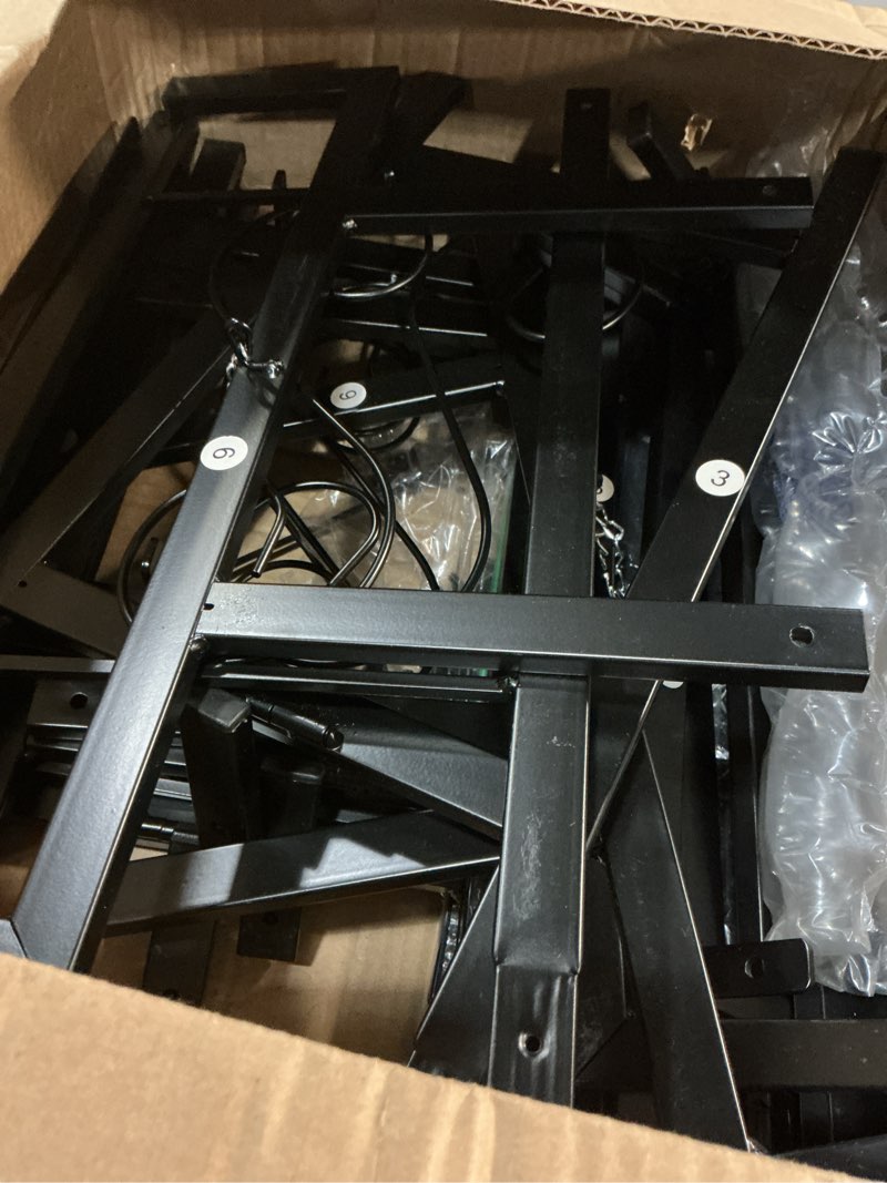 Condition photo showing As Is for 58 Inch Floor Easels for Display Wedding Sign,Iron Adjustable Arts & Crafts Easels,Metal Easel Stand with Chain Support for Mirror(Black)