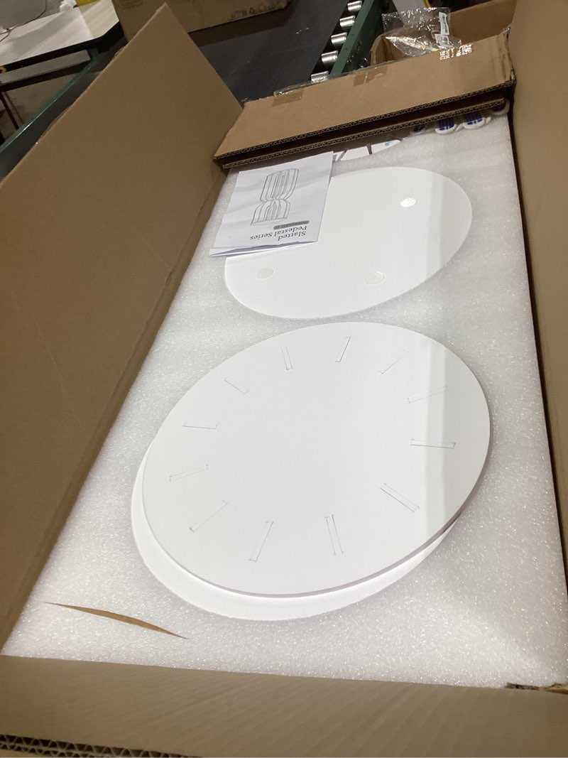 Condition photo showing Good Condition for imprsv 3Pcs Cylinder Stands for Party, Large White Cake Stand, Pedestal Display Plinth Pillars for Wedding Ceremony Birthday Party Decor (Hourglass Tower 3pc hourglass