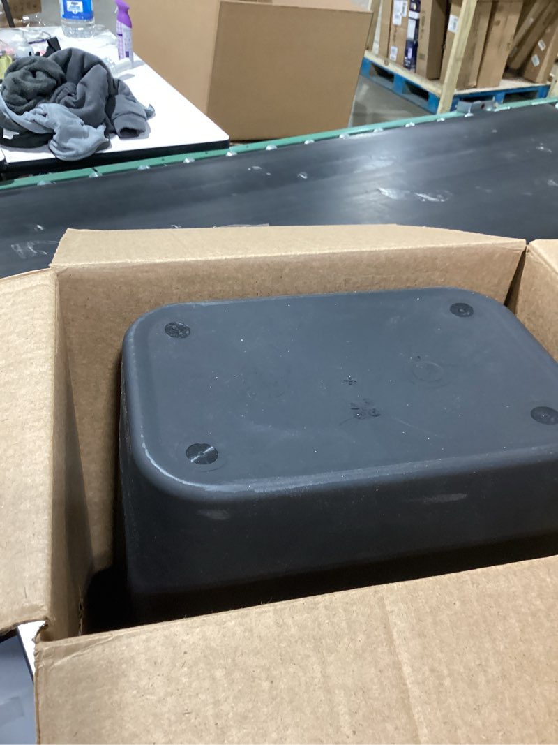 Condition photo showing As Is for amazon basics small trash can, rectangular commercial office wastebasket, 3 gallon (pack of 2), black black 3 gallon (pack of 2)
