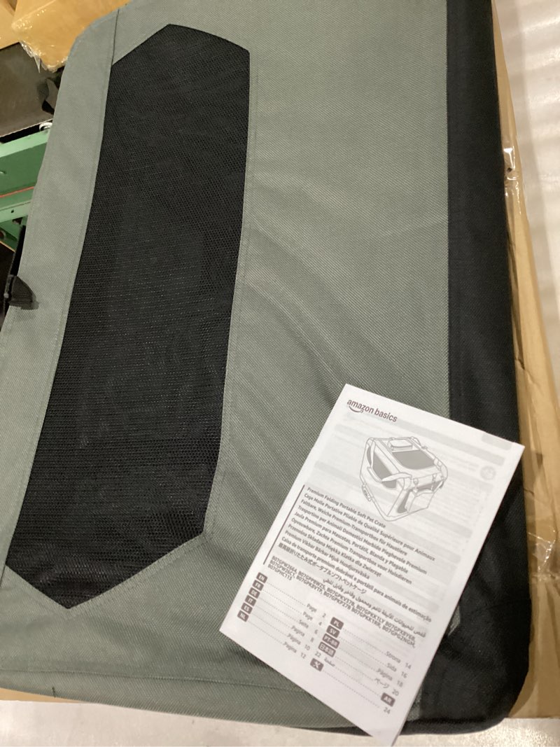 Condition photo showing Good Condition for Amazon Basics Folding Portable Soft Pet Dog Crate Carrier Kennel, 30 x 21 x 21 inches, Grey GREY 30.0"L x 21.0"W x 21.0"H