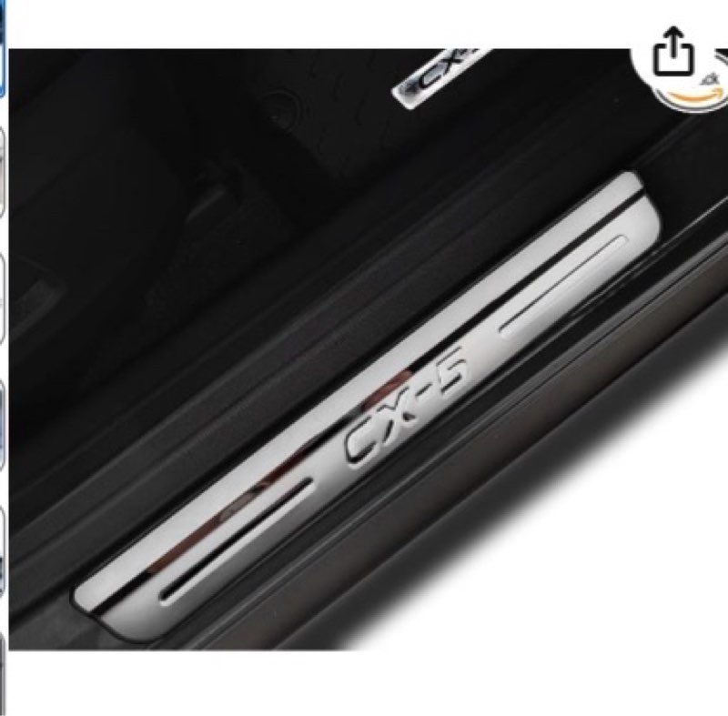 Hellet Door Sill Guards Kit Fit for Mazda 2023 2024 2025 CX-5 O CX50 Accessories Black Brushed Texture Door Sill Protector Stainless Steel Material Entry Guard Protector ( 4  pieces)